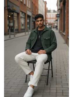 Camasa barbati casual kaki 12915