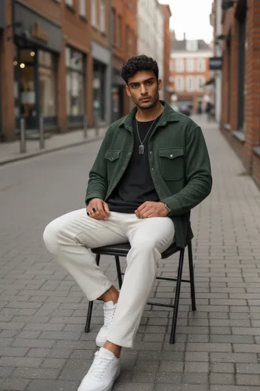 Camasa barbati casual kaki 12915