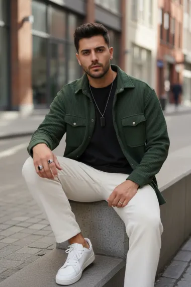 Camasa barbati casual kaki 12915