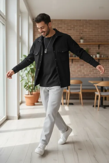 Camasa barbati casual neagra 12915