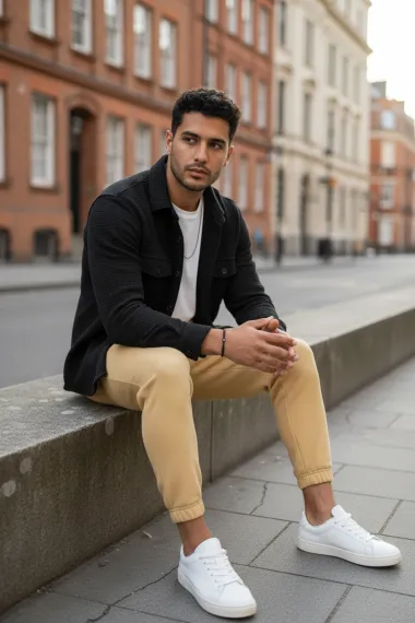 Camasa barbati casual neagra 12991