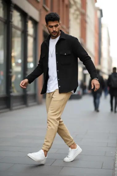 Camasa barbati casual neagra 12991