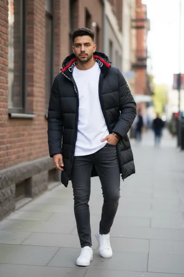 Geaca barbati de iarna neagra A08