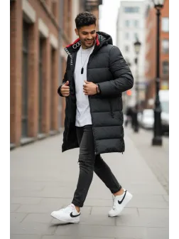 Geaca barbati de iarna neagra A08