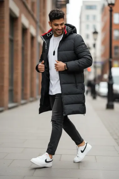 Geaca barbati de iarna neagra A08