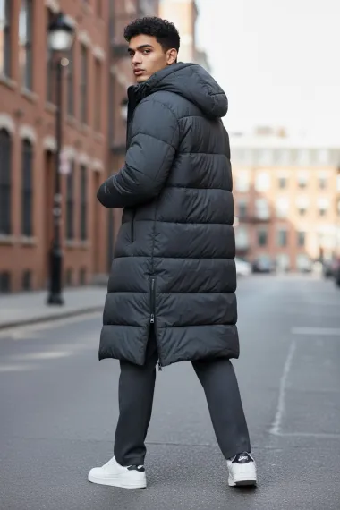 Geaca barbati de iarna neagra A08