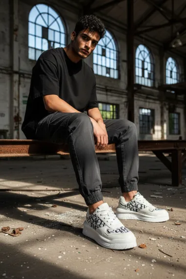 Adidasi barbati casual, albi L76