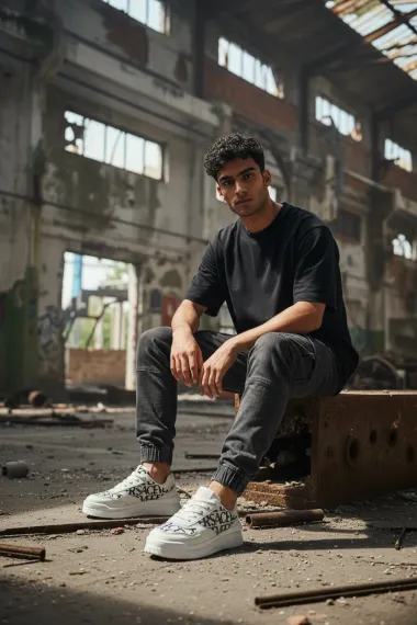 Adidasi barbati casual, albi L76