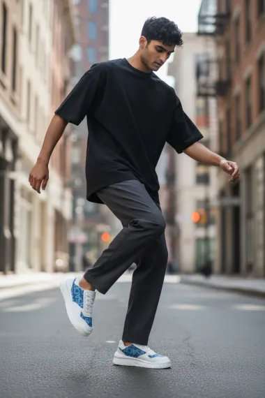 Adidasi barbati casual, albastri L76