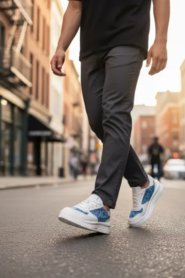 Adidasi barbati casual, albastri L76