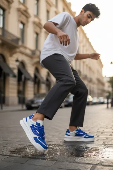 Adidasi barbati casual, albastri Q6