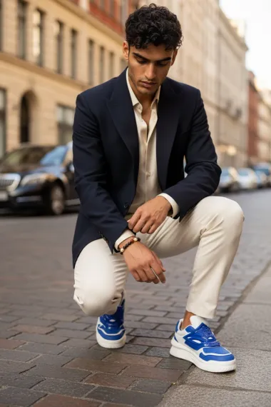 Adidasi barbati casual, albastri Q6