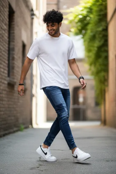 Blugi barbati conici albastri 367 G1