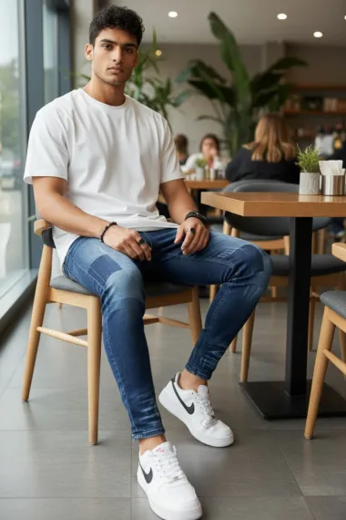 Blugi barbati conici albastri 367 G1