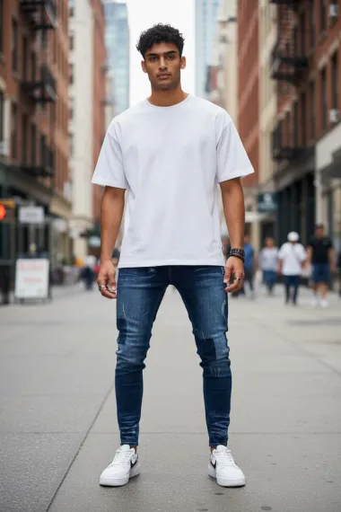 Blugi barbati conici albastri 367 G1