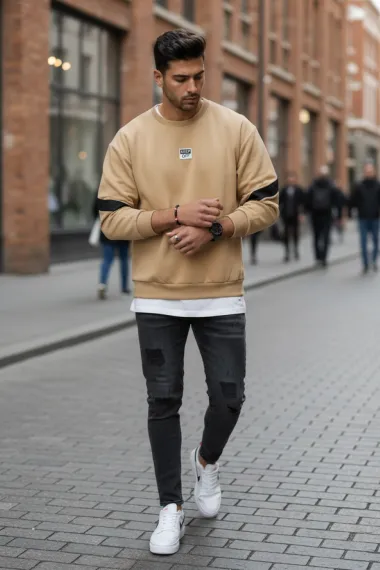 Bluza barbati crem slim fit 71412 23-3.2