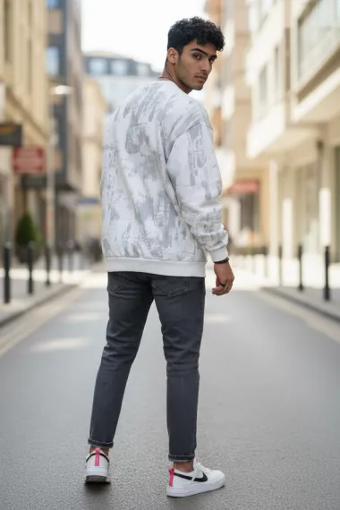 Bluza barbati alba slim fit 71413 i3-1.3