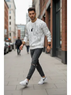 Bluza barbati alba slim fit 71413 i3-1.3