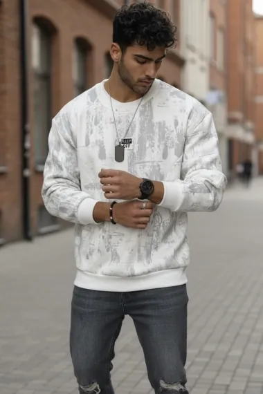 Bluza barbati alba slim fit 71413 i3-1.3