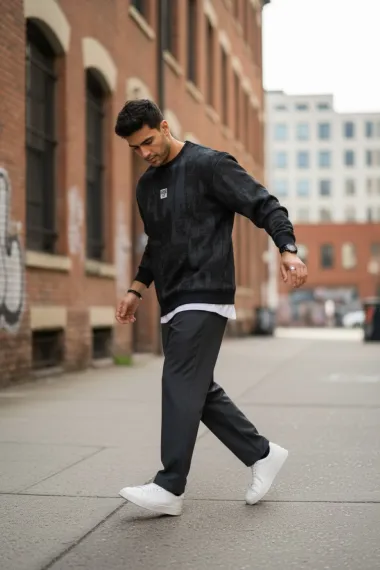 Bluza barbati neagra slim fit 71413