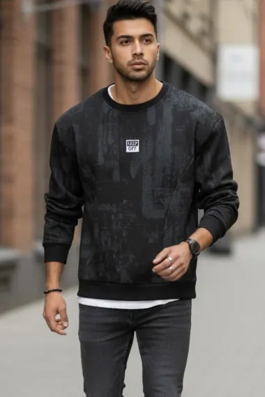 Bluza barbati neagra slim fit 71413