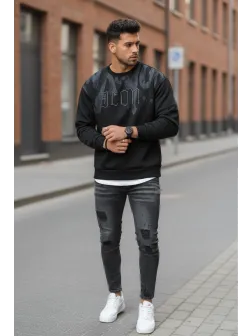 Bluza barbati neagra slim fit 71414 I16-3.3