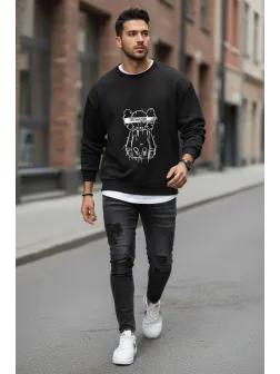 Bluza barbati neagra slim fit 71415 i15-2.1