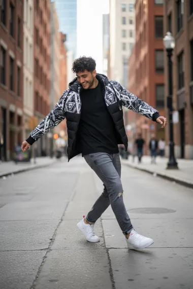 Geaca barbati de iarna neagra a13