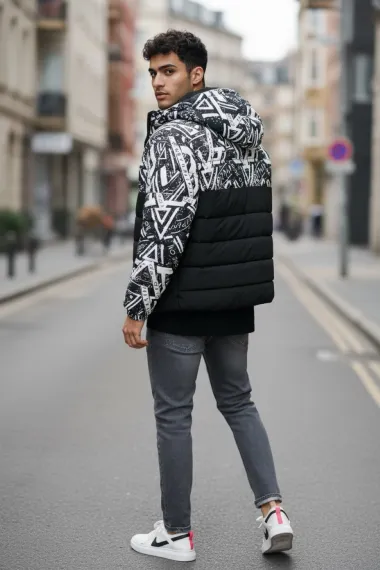 Geaca barbati de iarna neagra a13