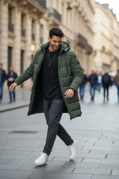 Geaca barbati de iarna kaki, lunga A72