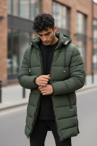 Geaca barbati de iarna kaki, lunga A72