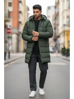 Geaca barbati de iarna kaki, lunga A72