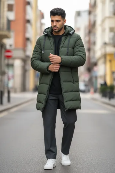 Geaca barbati de iarna kaki, lunga A72