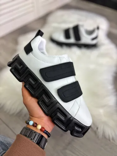 Adidasi barbati VSC Greca albi cu negru, cu arici 092