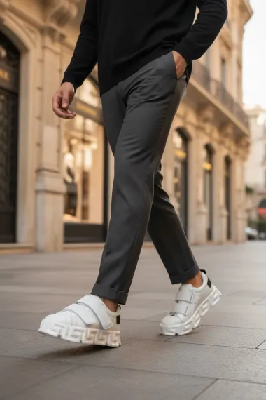 Adidasi barbati VSC Greca albi , cu arici 092