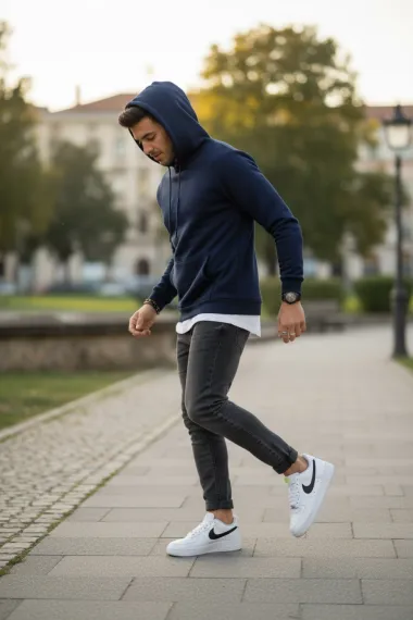 Hanorac barbati slim fit, bleumarin 13411