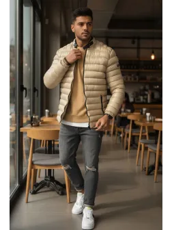 Geaca barbati de iarna bej 13412