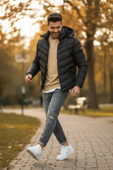 Geaca barbati de iarna neagra 13413