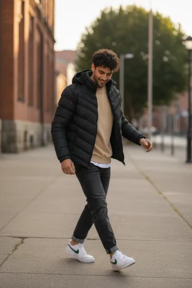 Geaca barbati de iarna neagra 13413