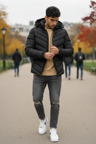 Geaca barbati de iarna neagra 13413