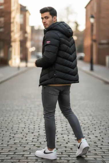 Geaca barbati de iarna neagra 13413