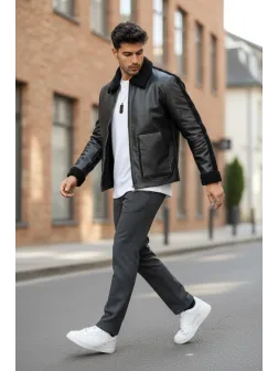 Geaca barbati de iarna neagra 13414