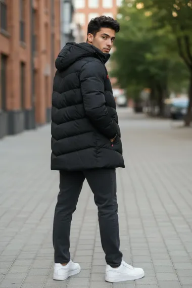 Geaca barbati de iarna neagra 13415