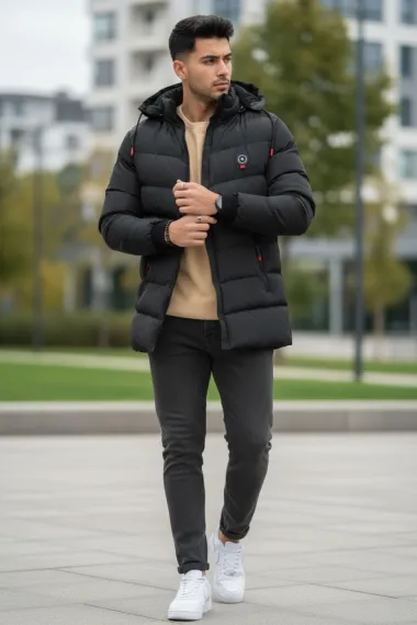 Geaca barbati de iarna neagra 13415