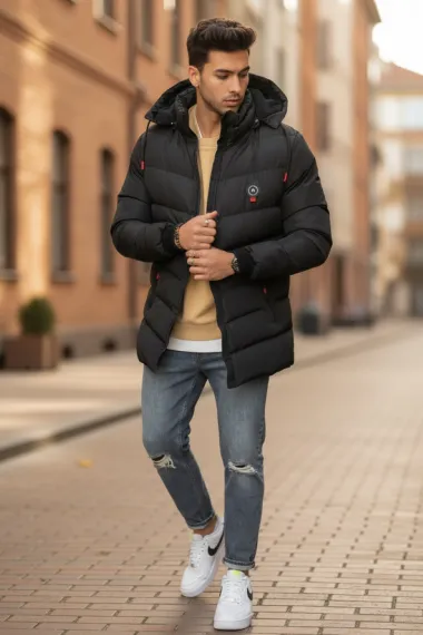 Geaca barbati de iarna neagra 13415