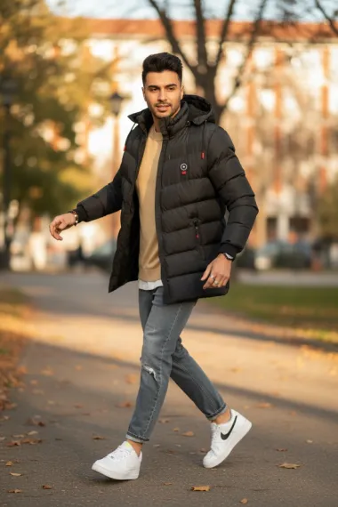 Geaca barbati de iarna neagra 13415