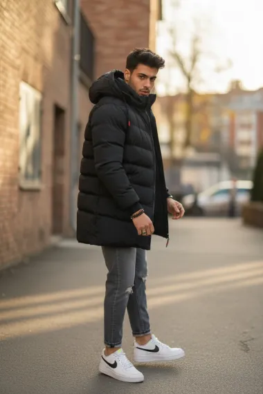 Geaca barbati de iarna neagra 13415