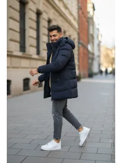 Geaca barbati groasa de iarna, bleumarin 2208