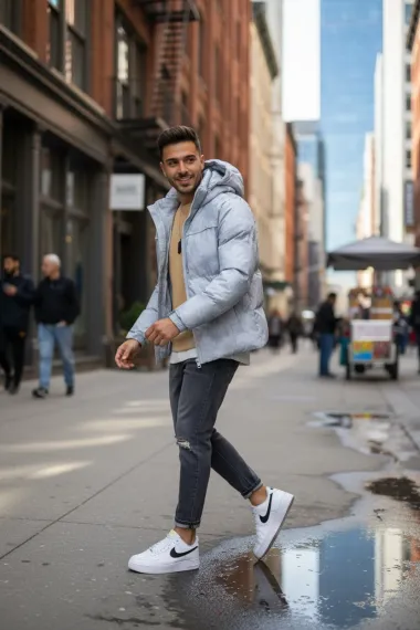 Geaca barbati groasa de iarna, gri 2602