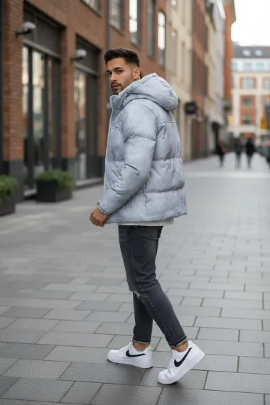 Geaca barbati groasa de iarna, gri 2602